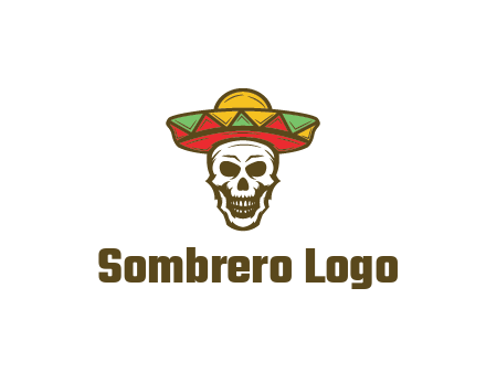 skull wearing sombrero