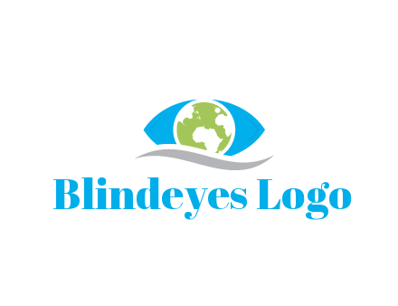 abstract eye with globe and swoosh