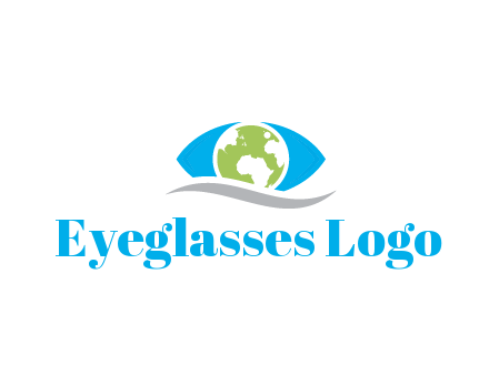 abstract eye with globe and swoosh