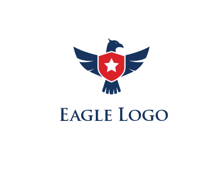 eagle behind shield with star