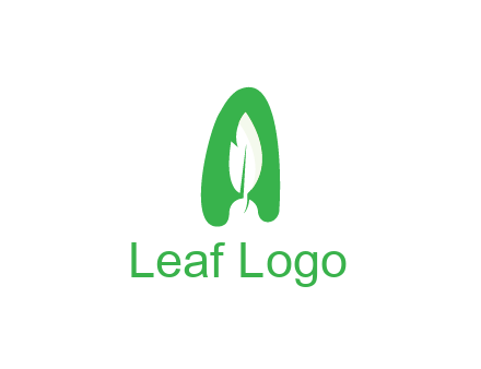 negative spacing leaf in abstract letter A