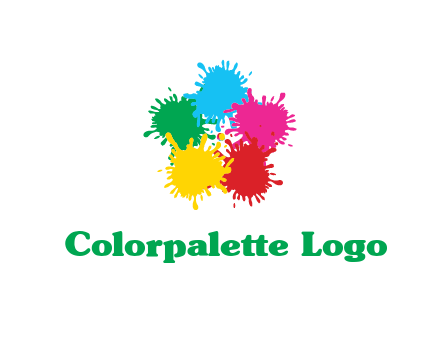 colorful paint splashes