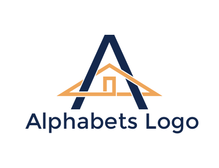 line art house intertwining with letter A