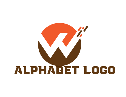 negative spacing letter W in circle with lines