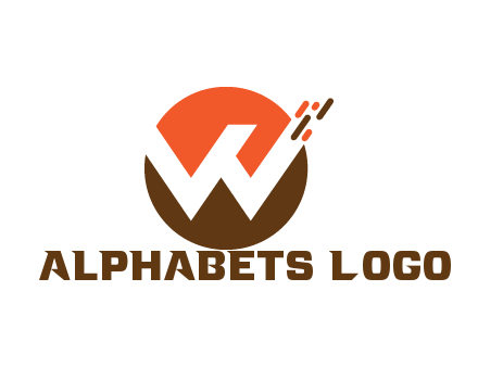 negative spacing letter W in circle with lines