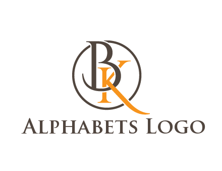 letter B and letter K intertwining with each other in circle