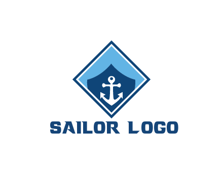 ship anchor in shield in polygon