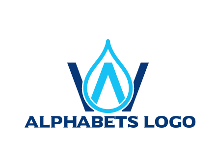 line art water droplet forming letter W