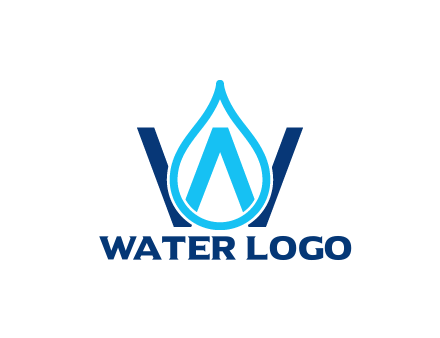 line art water droplet forming letter W