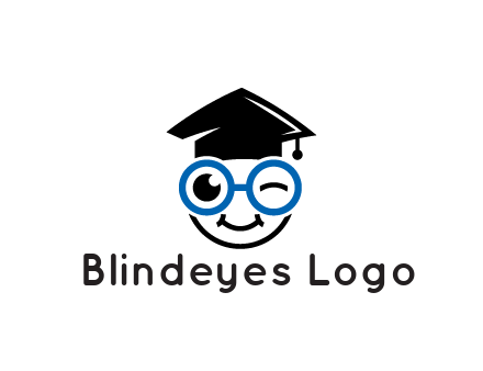 face with spectacles wearing graduating hat