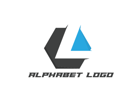 negative spacing letter L in hexagon