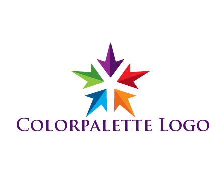 colorful rotating arrows forming star