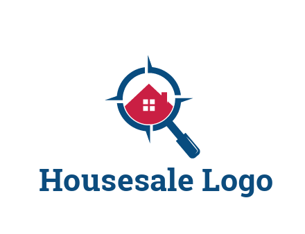 house in magnifying glass development logo