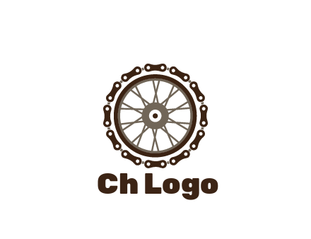 chain around wheel transportation logo