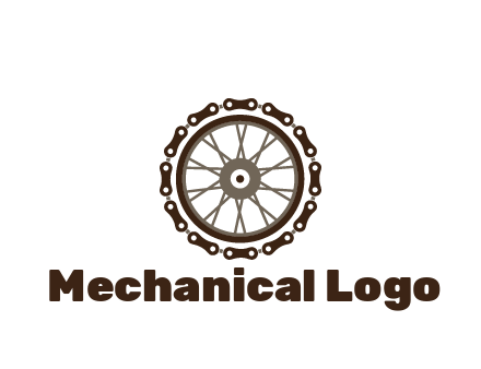 chain around wheel transportation logo