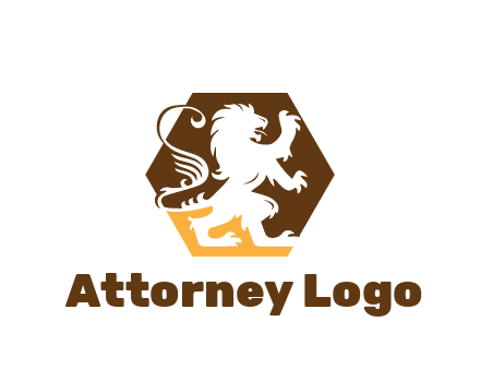 lion in hexagon legal logo