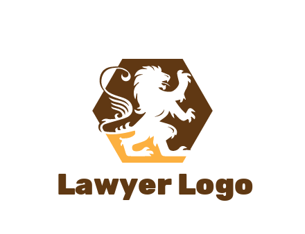 lion in hexagon legal logo