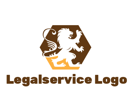 lion in hexagon legal logo