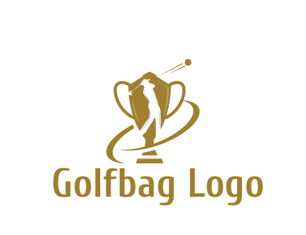 golfer in trophy sports logo