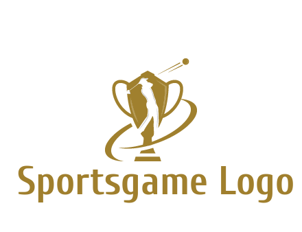 golfer in trophy sports logo