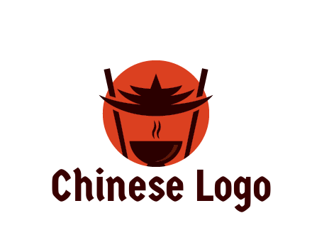 chopsticks with soup bowl food logo