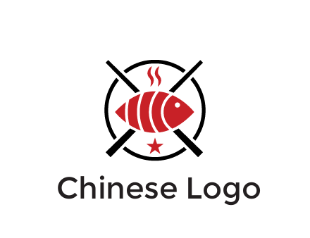 sushi on plate with chopsticks restaurant logo