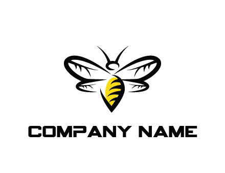 abstract bee animal logo