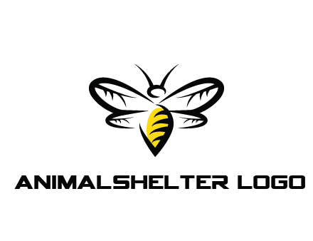 abstract bee animal logo