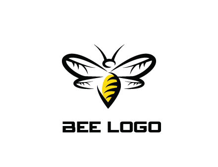 abstract bee animal logo