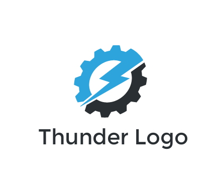 thunder bolt in gear engineering logo