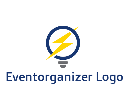 lightning in light bulb energy logo