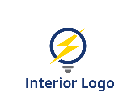 lightning in light bulb energy logo