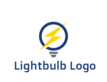 lightning in light bulb energy logo