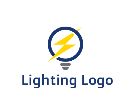 lightning in light bulb energy logo