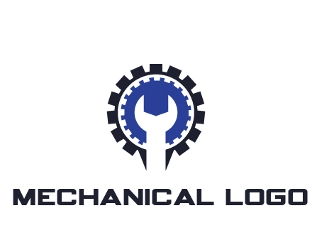 negative spacing of wrench in gear engineering logo