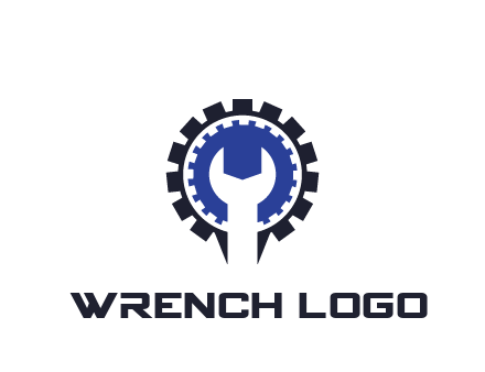 negative spacing of wrench in gear engineering logo