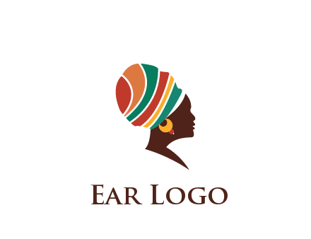 woman wearing Gele fashion logo 