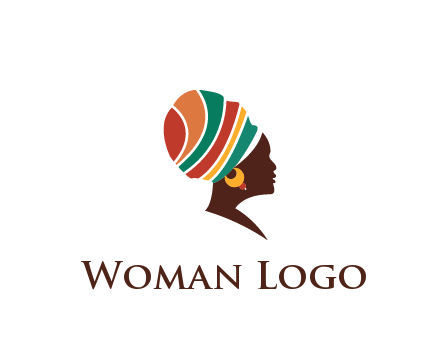 woman wearing Gele fashion logo 