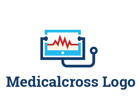 stethoscope with screen medical logo