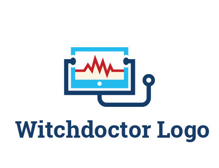 stethoscope with screen medical logo
