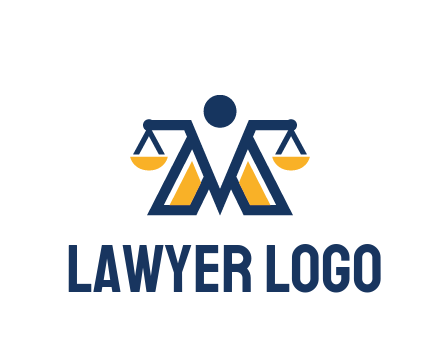 letter M forming balance legal logo