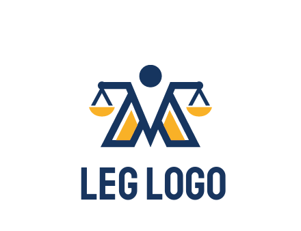 letter M forming balance legal logo