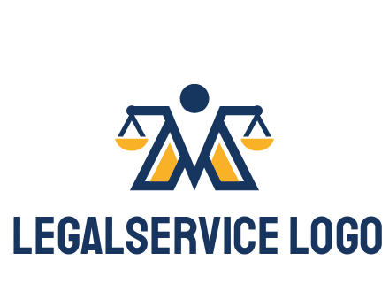 letter M forming balance legal logo