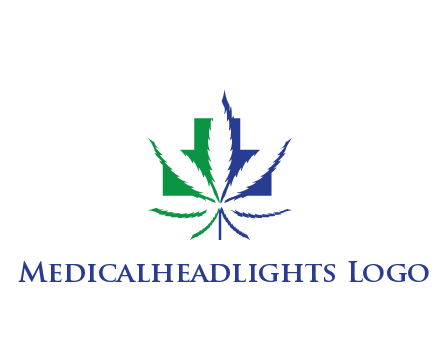 negative spacing of CBD leaf in aid medical logo