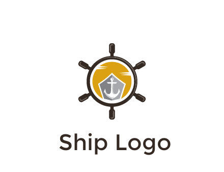 anchor in ship wheel travel logo