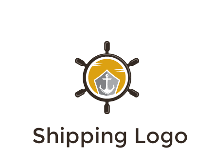 anchor in ship wheel travel logo