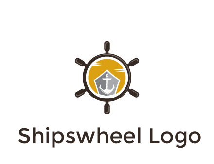 anchor in ship wheel travel logo