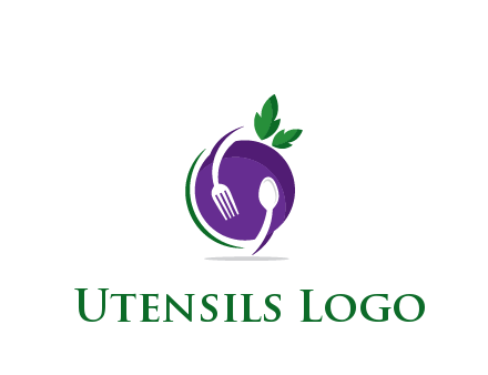 utensils around plum restaurant logo