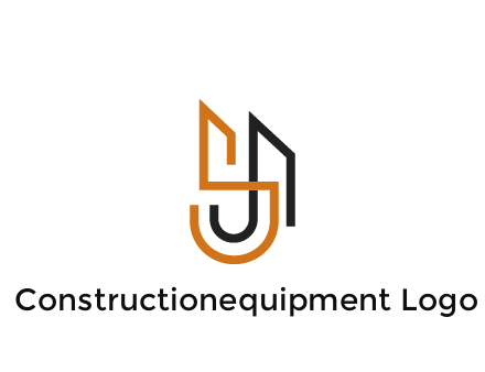 blocky letter S, J and A construction logo