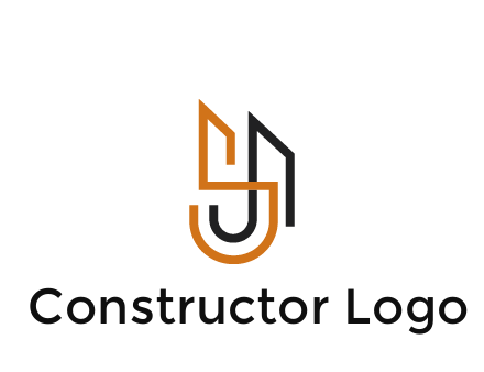 blocky letter S, J and A construction logo